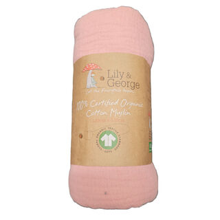 100% Organic Cotton Muslin - Berry Pink